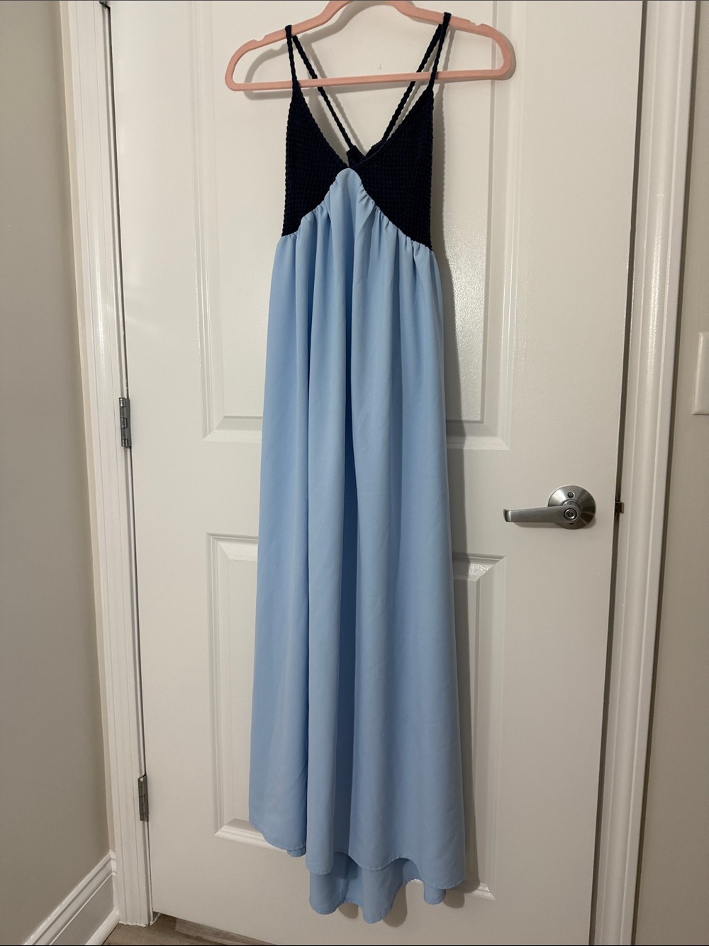Cupshe Blue Maxi Dress with Knit Bodice